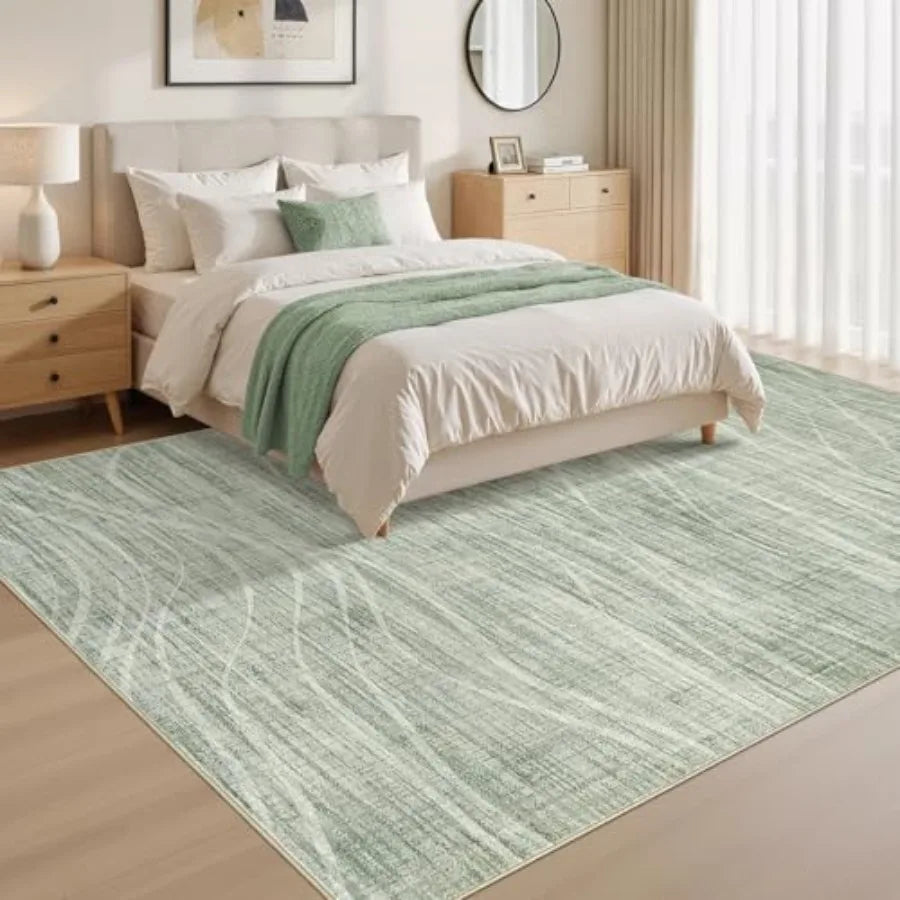 5x8 Modern Washable Sage Green Area Rug
