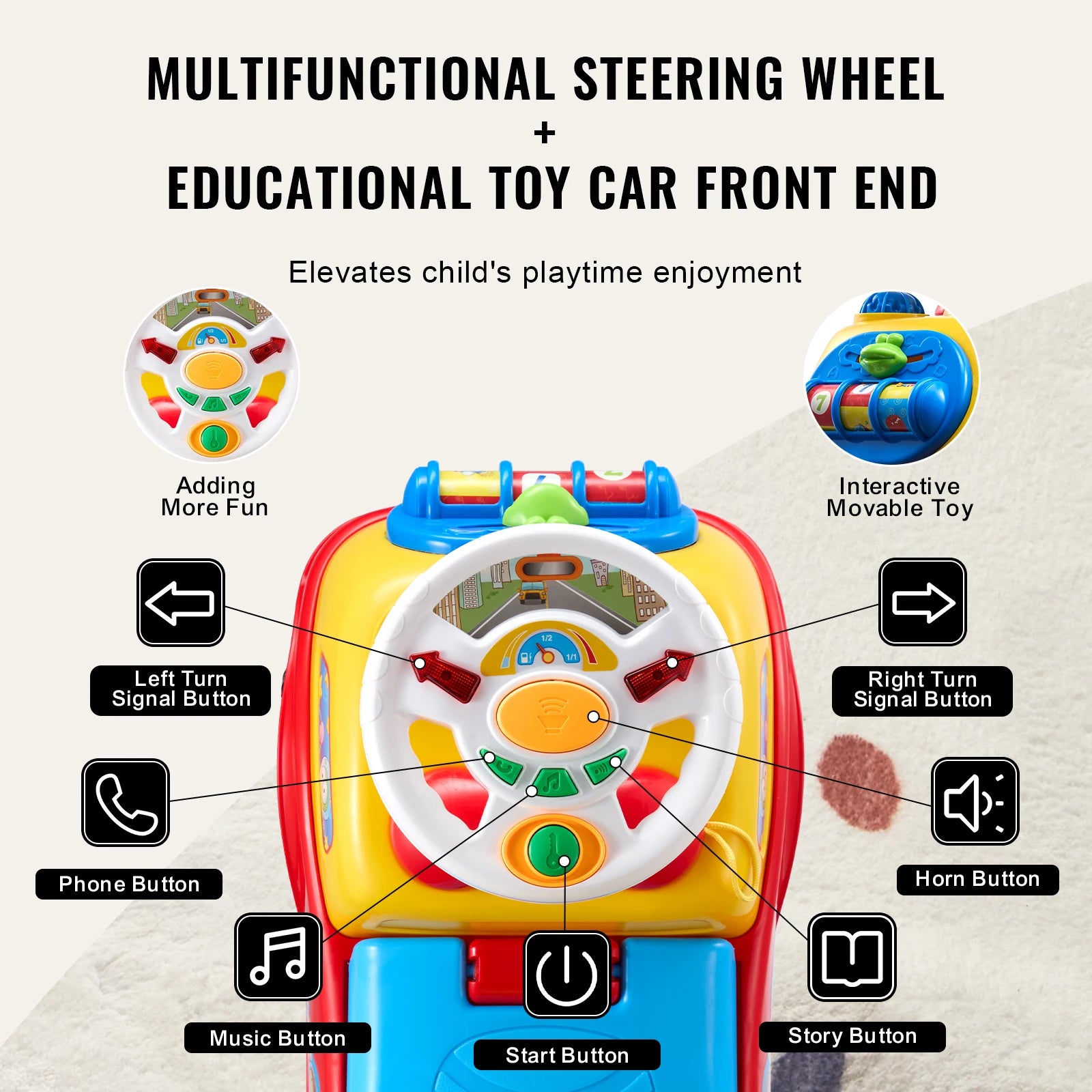 SucceBuy Toddler Ride On Push Car