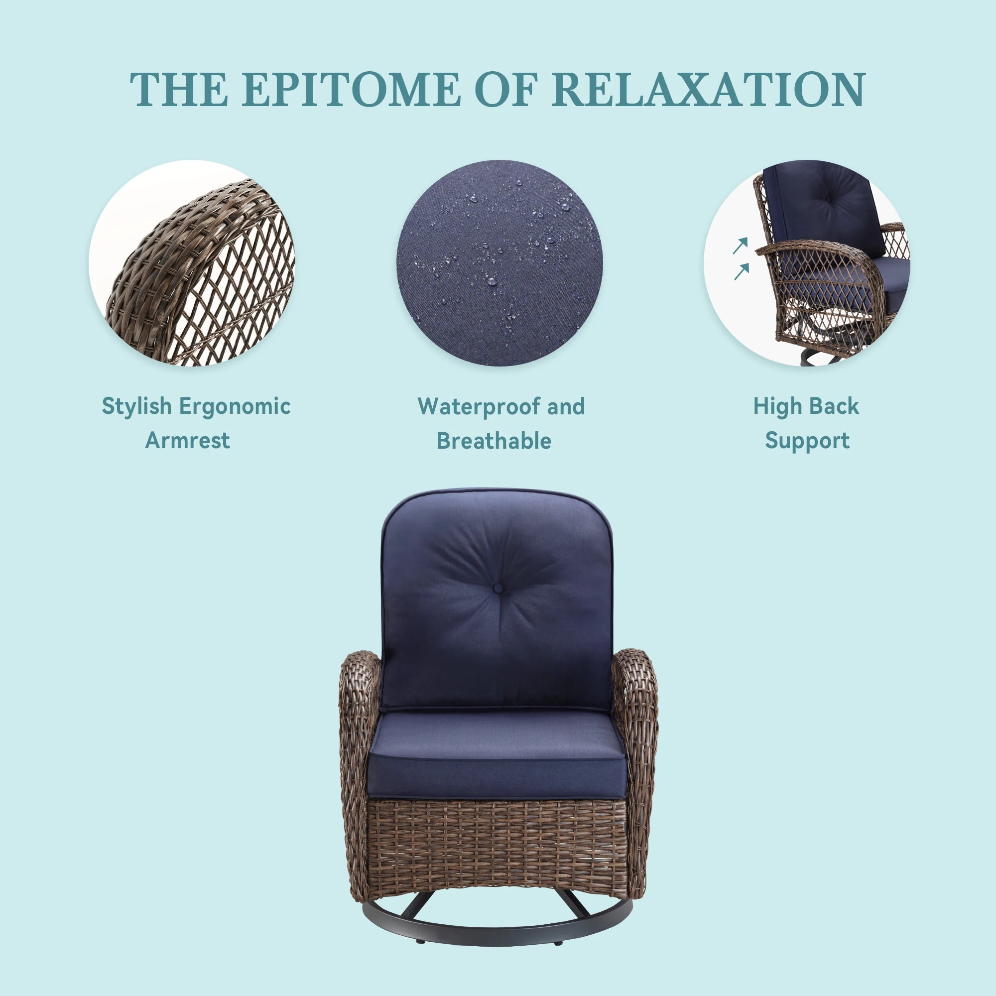 Hoomic 3 Piece Patio Furniture Set