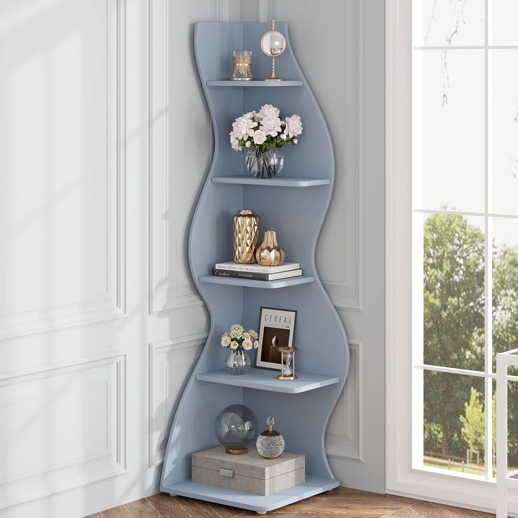 Tribesigns Modern 5-Tier Corner Shelf