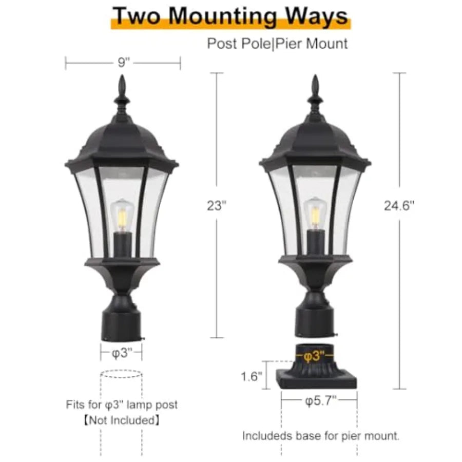 Outdoor Lantern Post Light Set