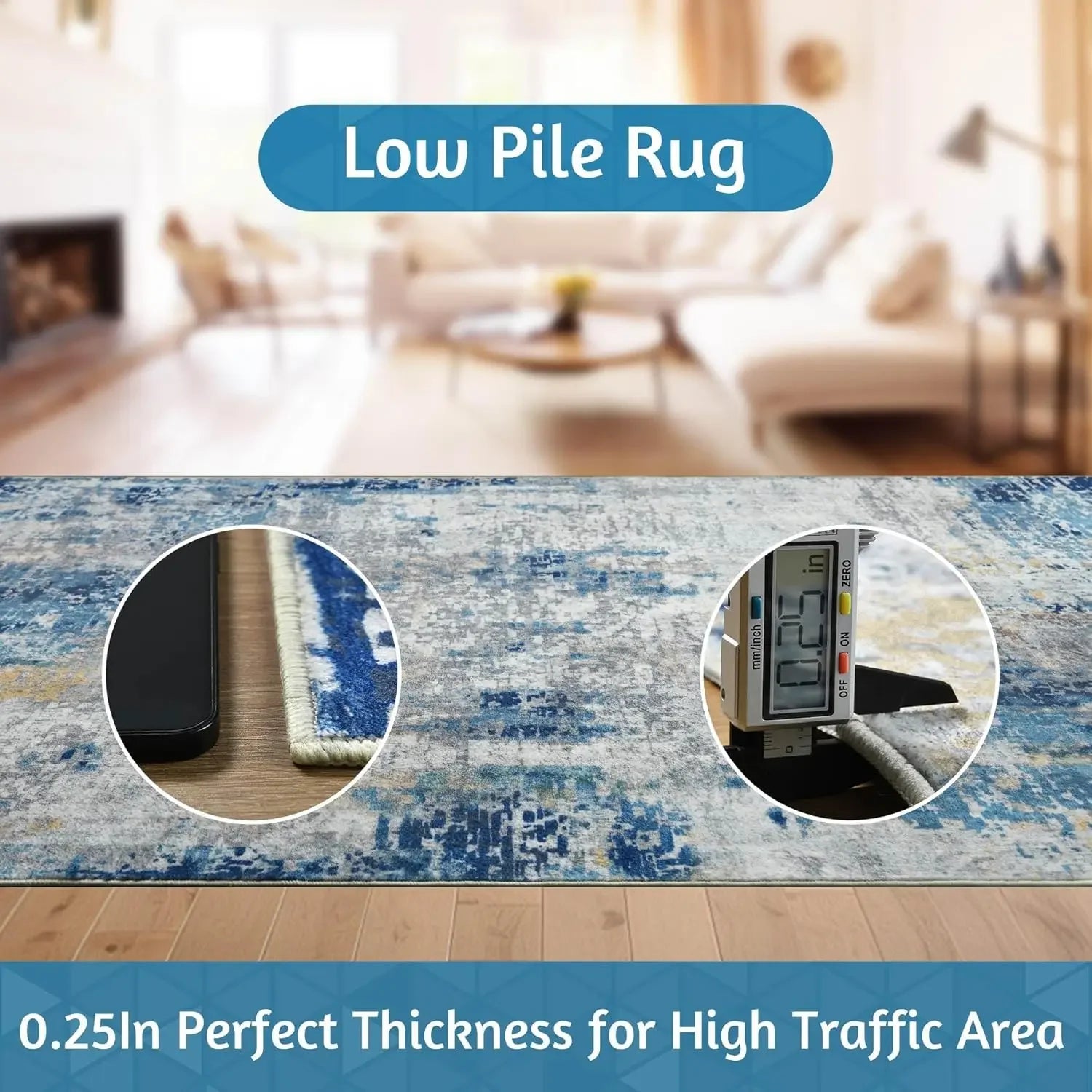 VIKAMA Modern Abstract Washable Area Rug