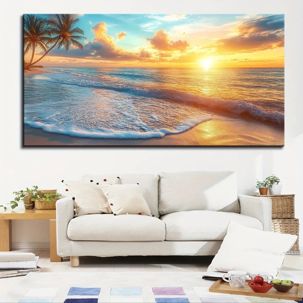 Natural Scenery With Ocean Sunset Wall Art