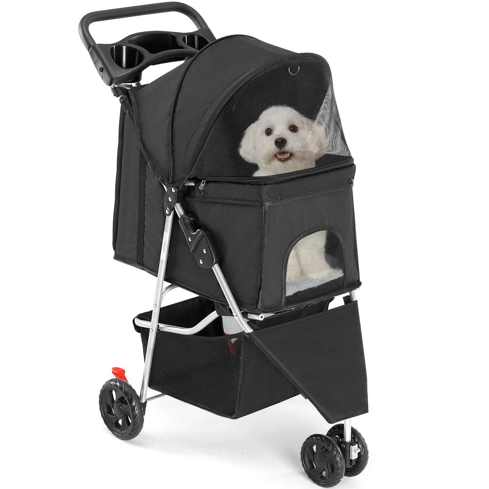 JHK 3 Wheel Foldable Pet Stroller for Small Dogs and Cats