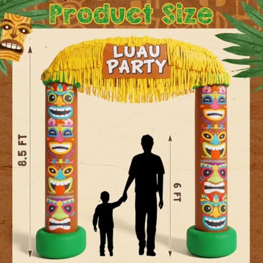 8.5 Foot Hawaiian Tiki Luau Archway Inflatable Decoration