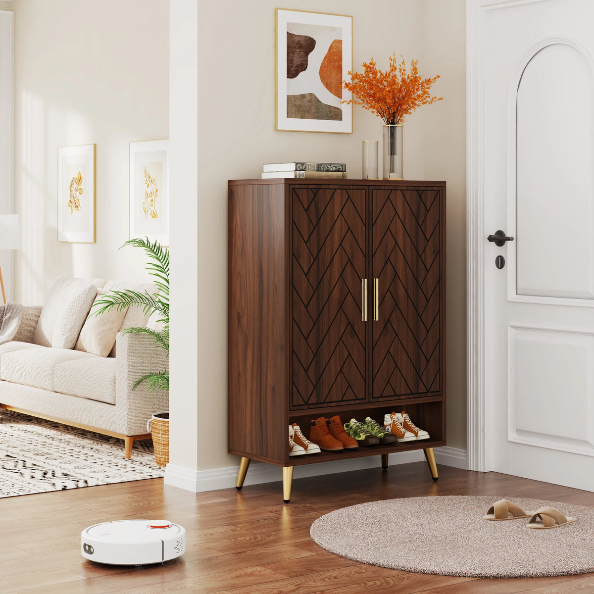 Tribesigns 6-Tier Shoe Cabinet with Doors