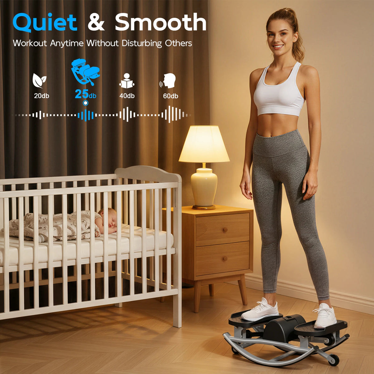Intelligent Exercise Swing Stepper Machine with Digital Display
