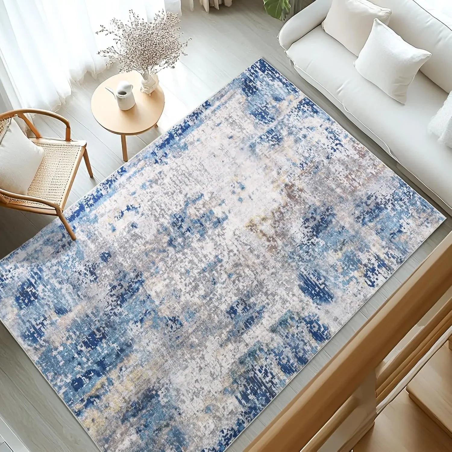 VIKAMA Modern Abstract Washable Area Rug