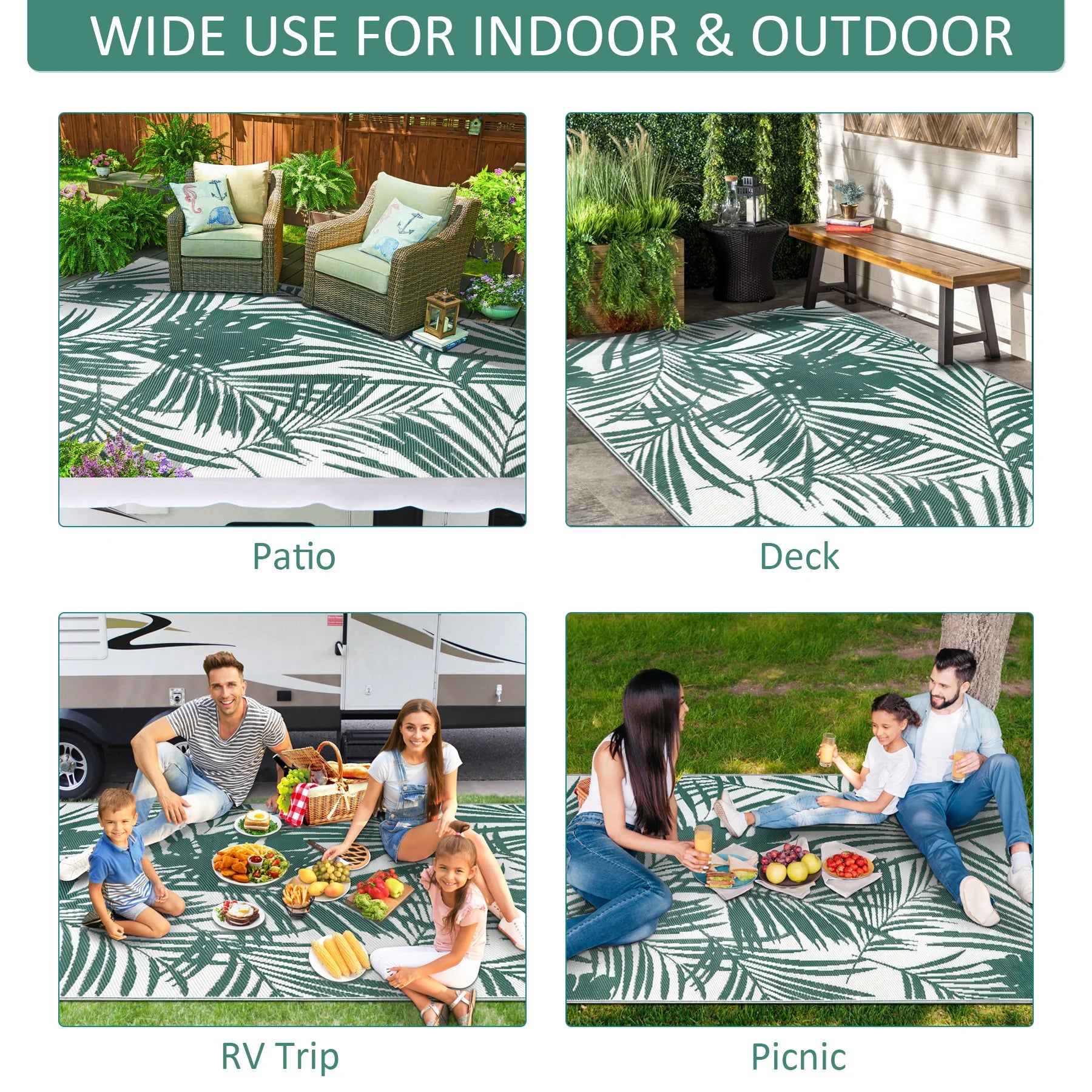Outdoor Waterproof Reversible Rug