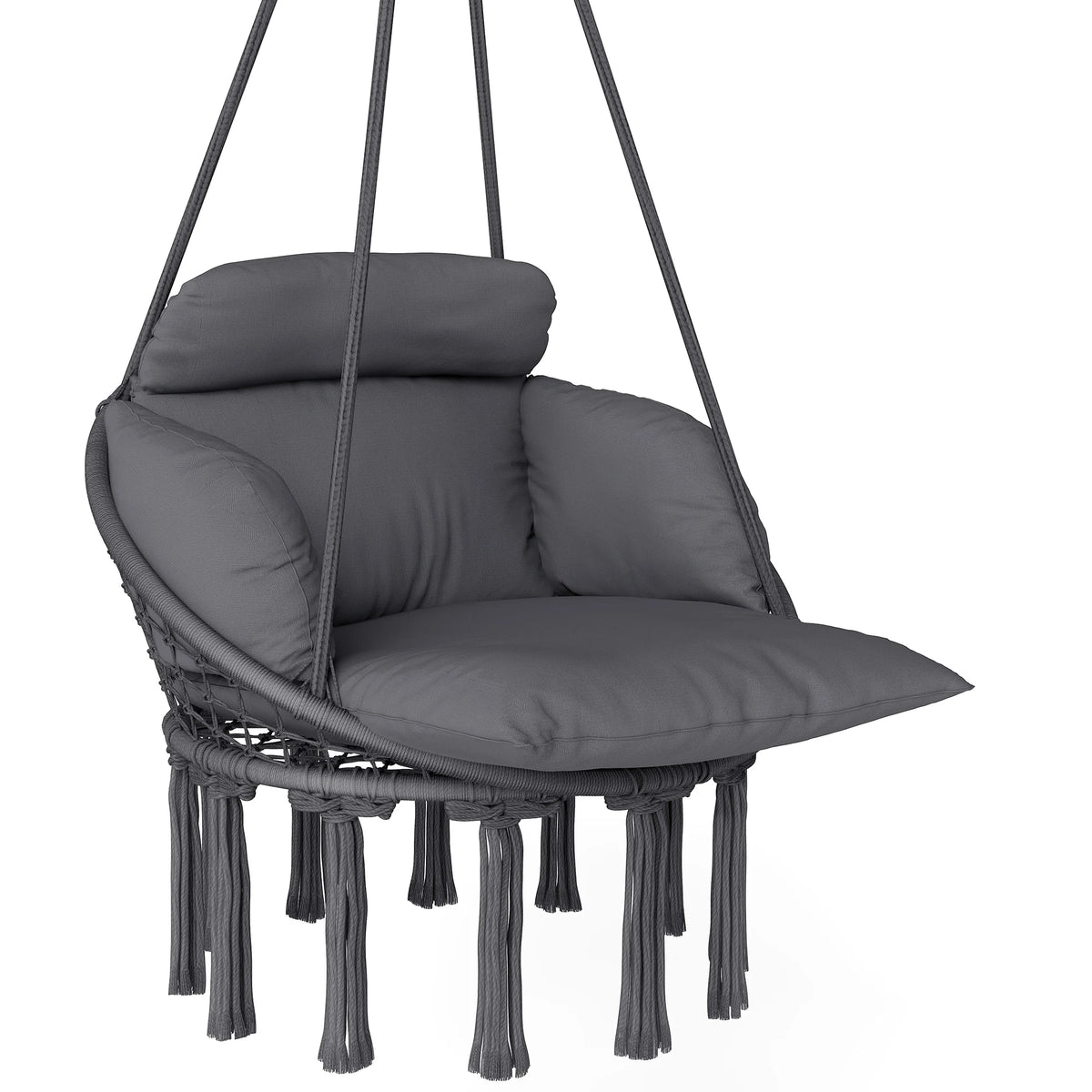 Hanging Macrame Hammock Swing Chair with Cushion