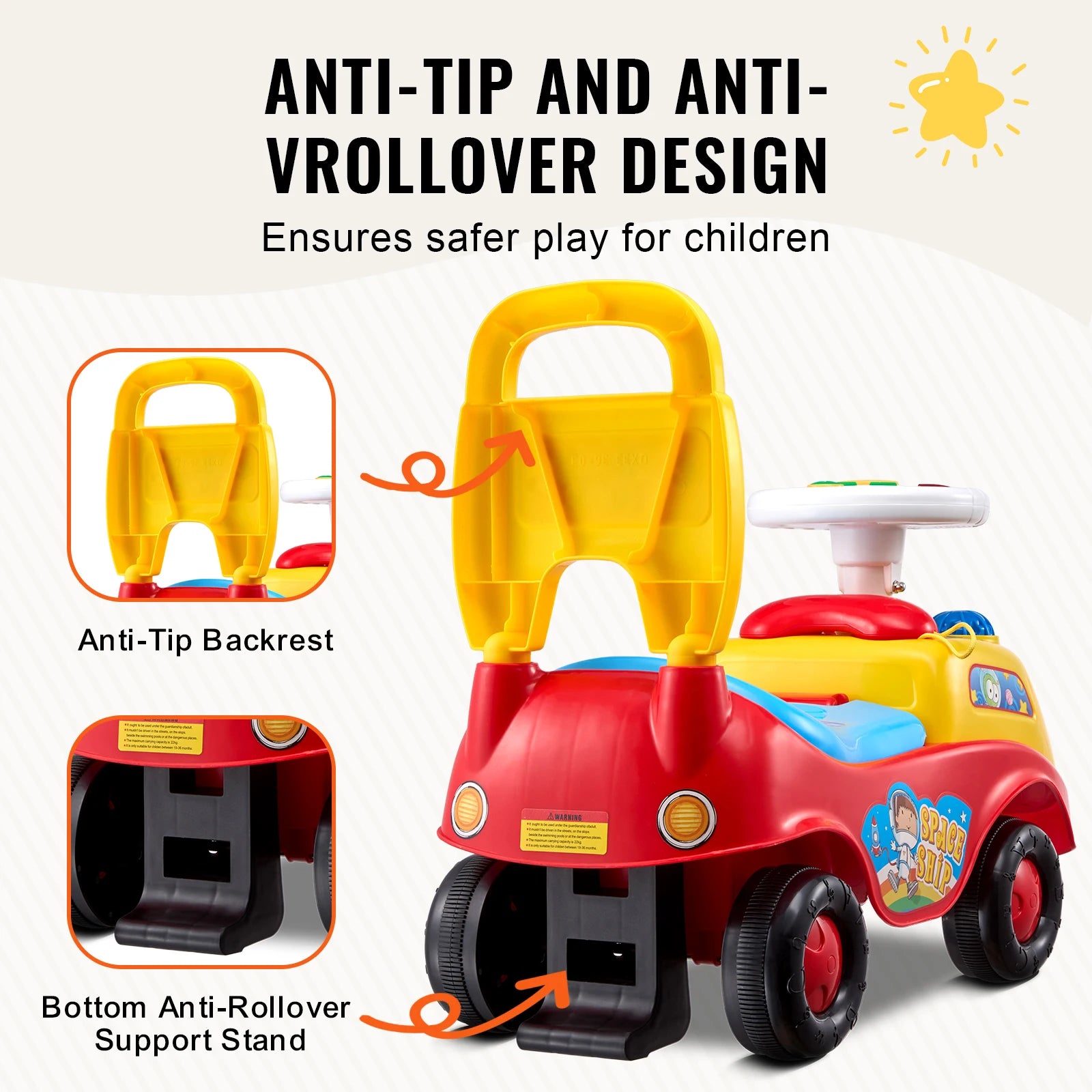 SucceBuy Toddler Ride On Push Car