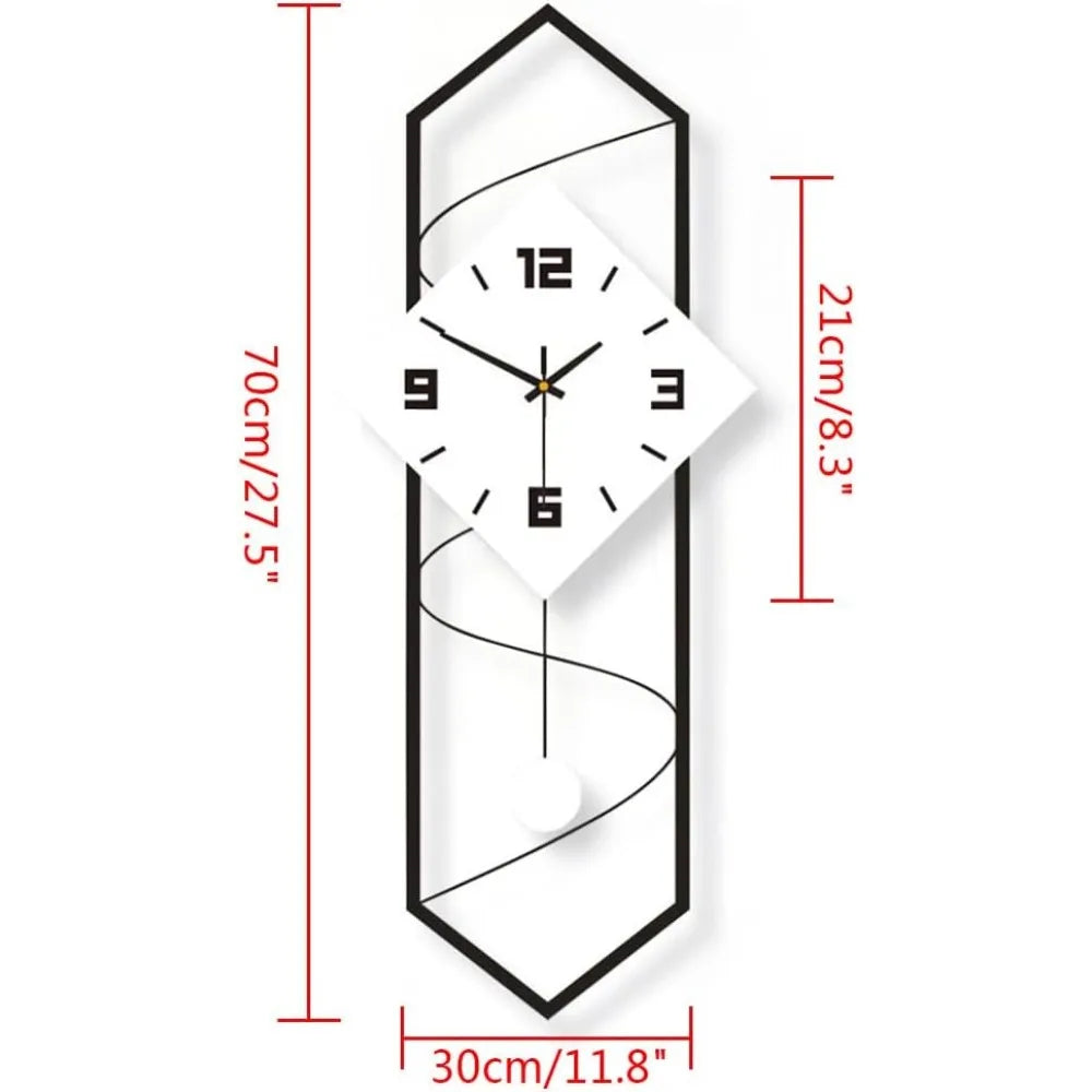 Large Pendulum Style Quartz Silent Wall Clock