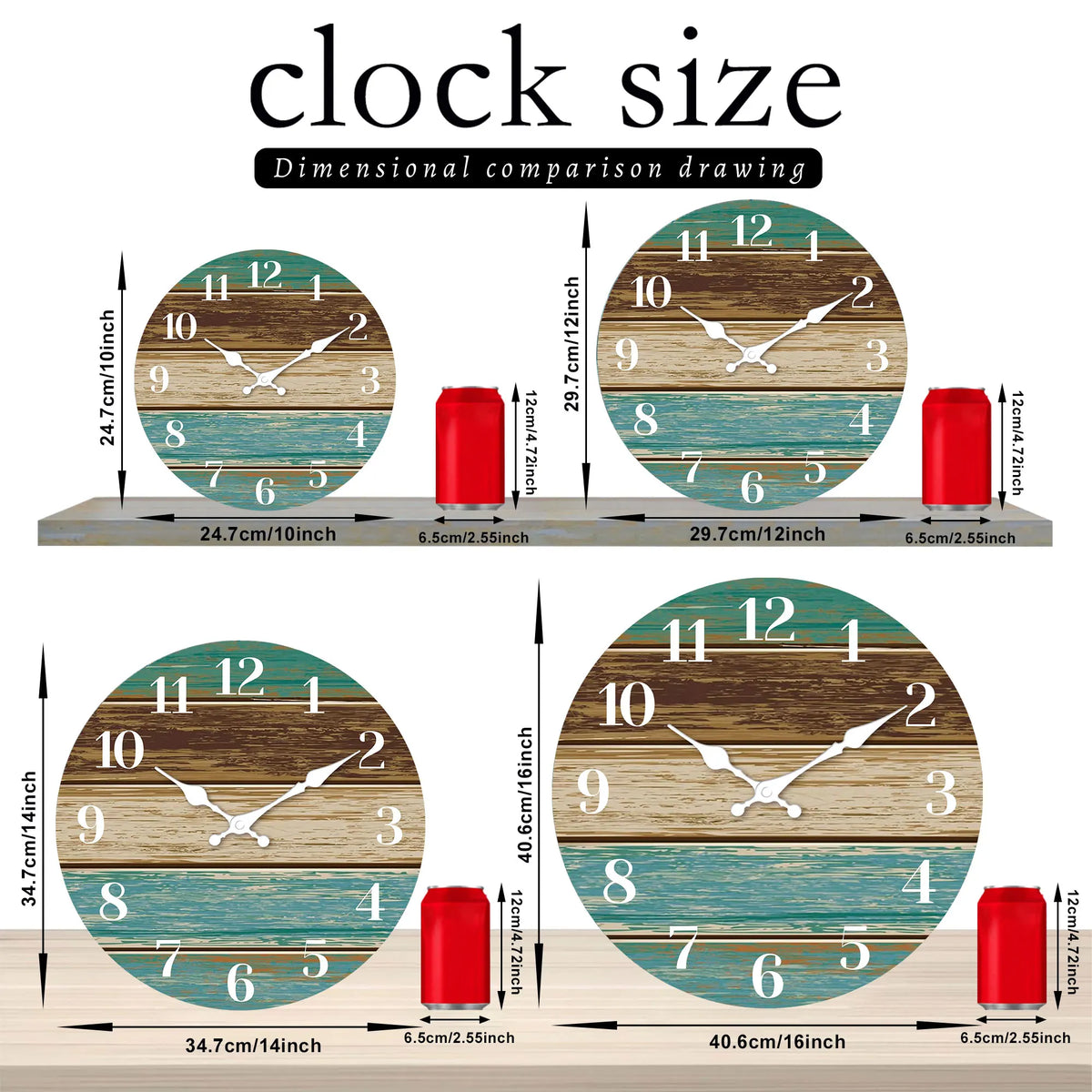 Farmhouse Style Wooden Veneer Wall Clock