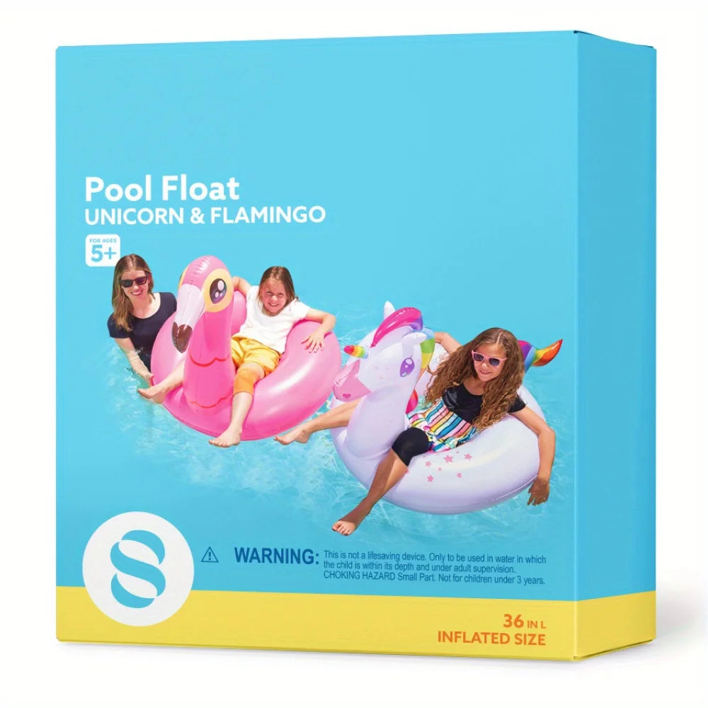 JOYFY 2-Pack Flamingo Unicorn Pool Floats