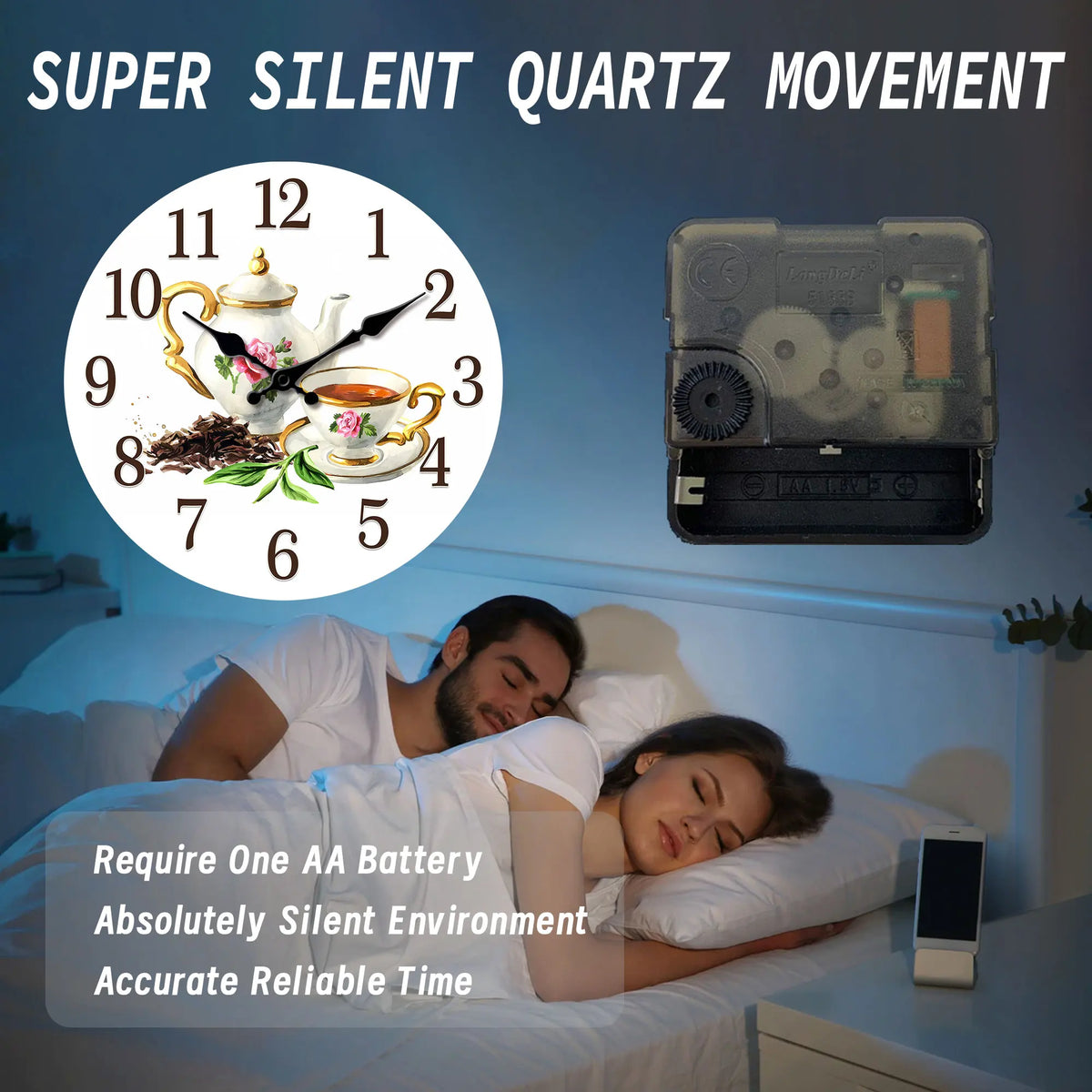 Modern Round Teacup and Pot Wall Clock