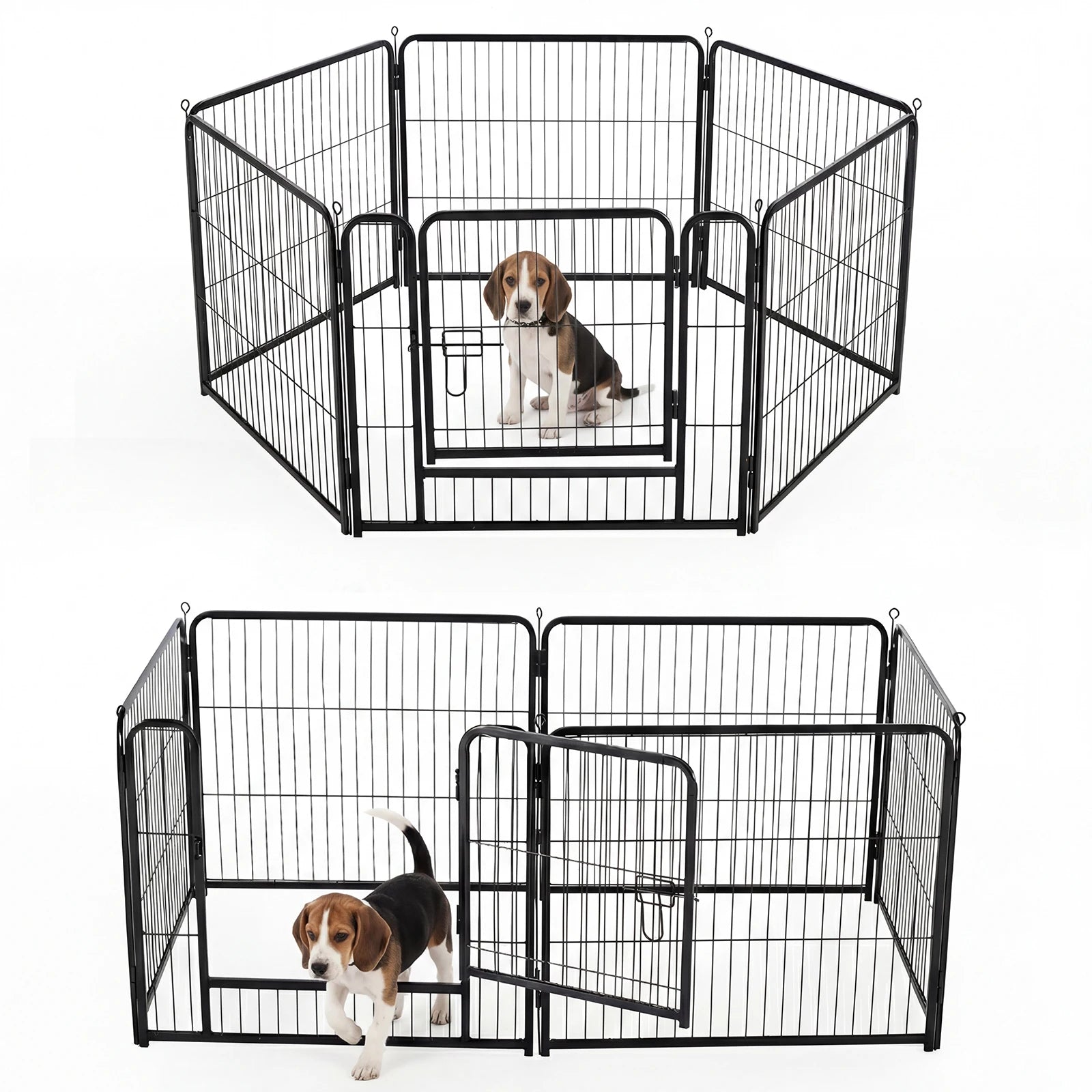 JHK 6 Panel Foldable Metal Dog Playpen