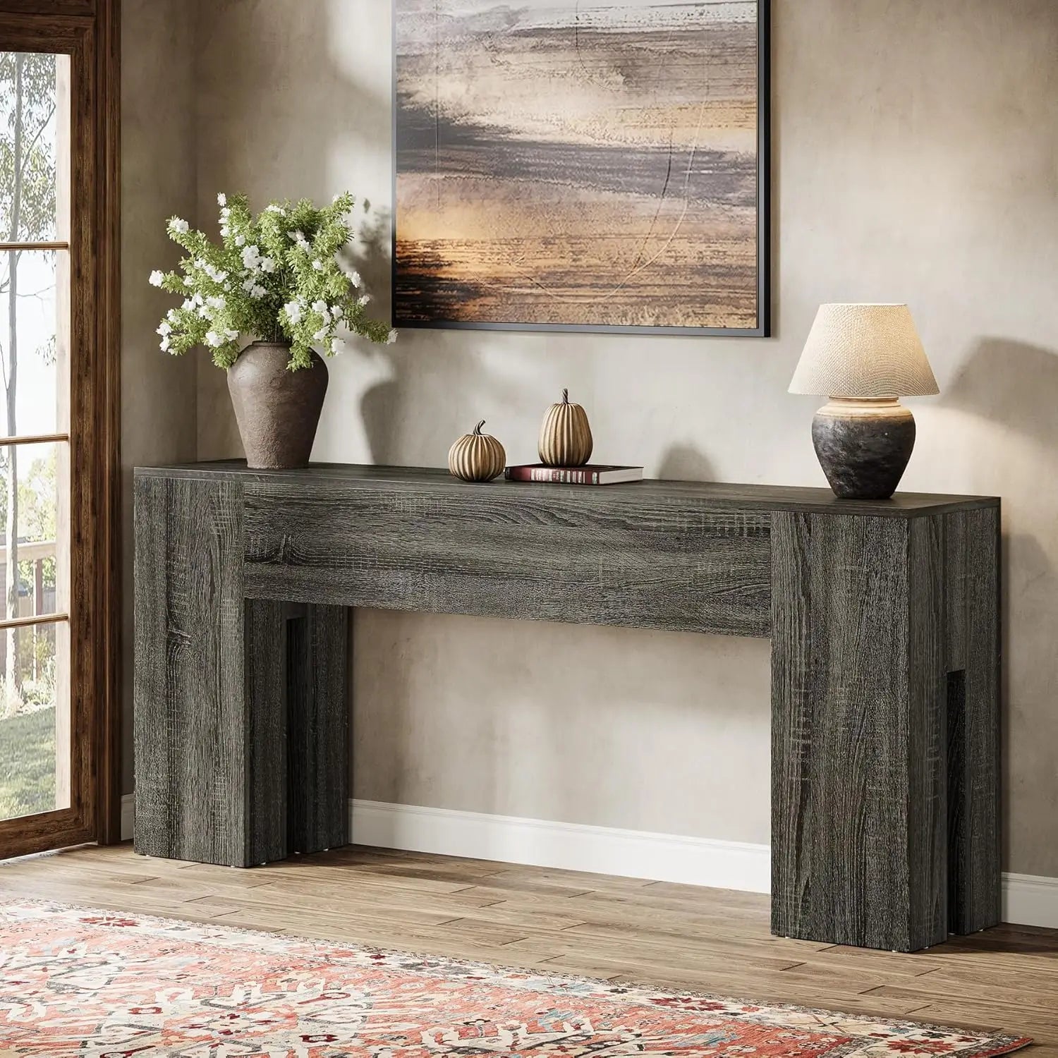 LITTLE TREE 71 Inch Farmhouse Style Console Table