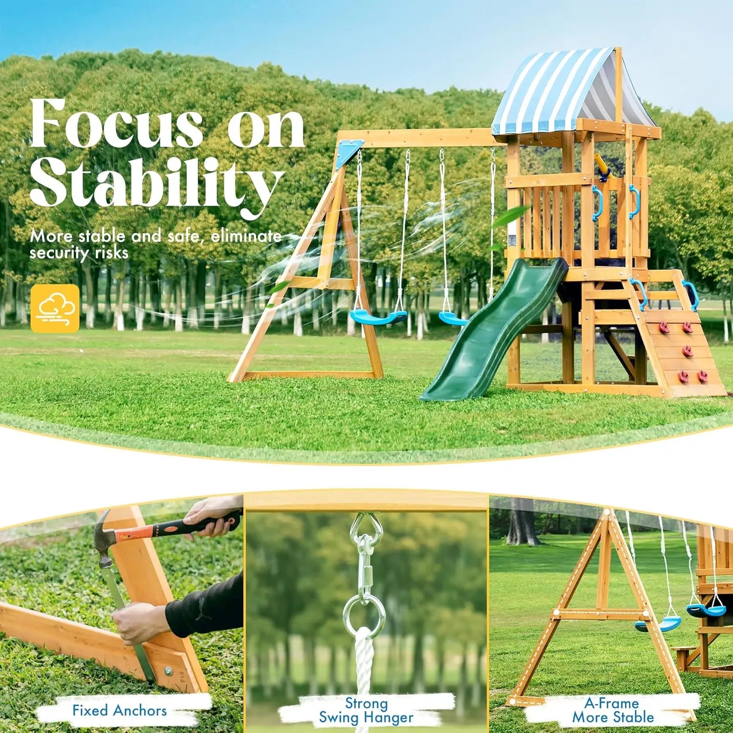 Robotime Robud Wooden Swing Set