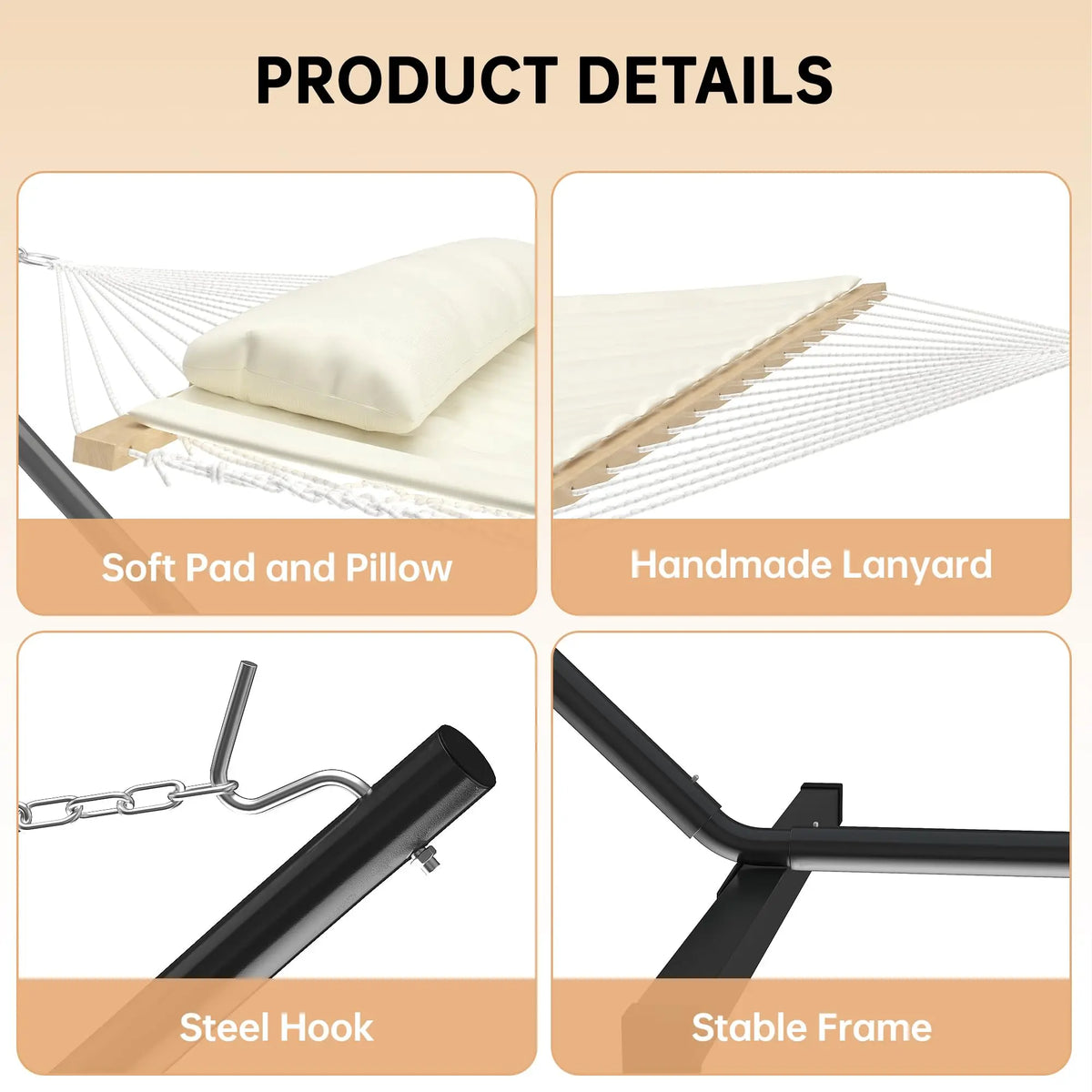 2 Person Heavy Duty Double Hammock with Stand