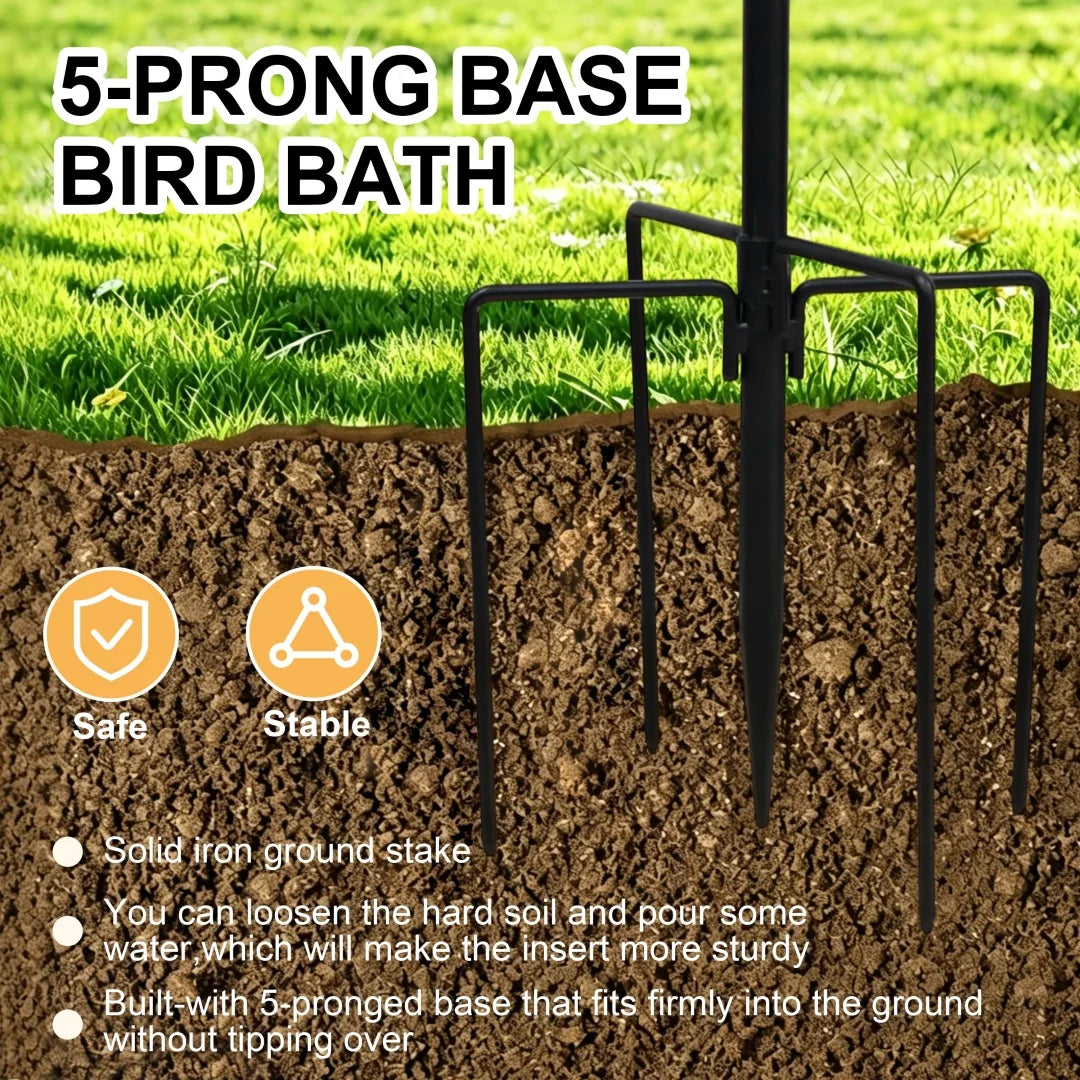Double-Layer Bird Bath and Feeder