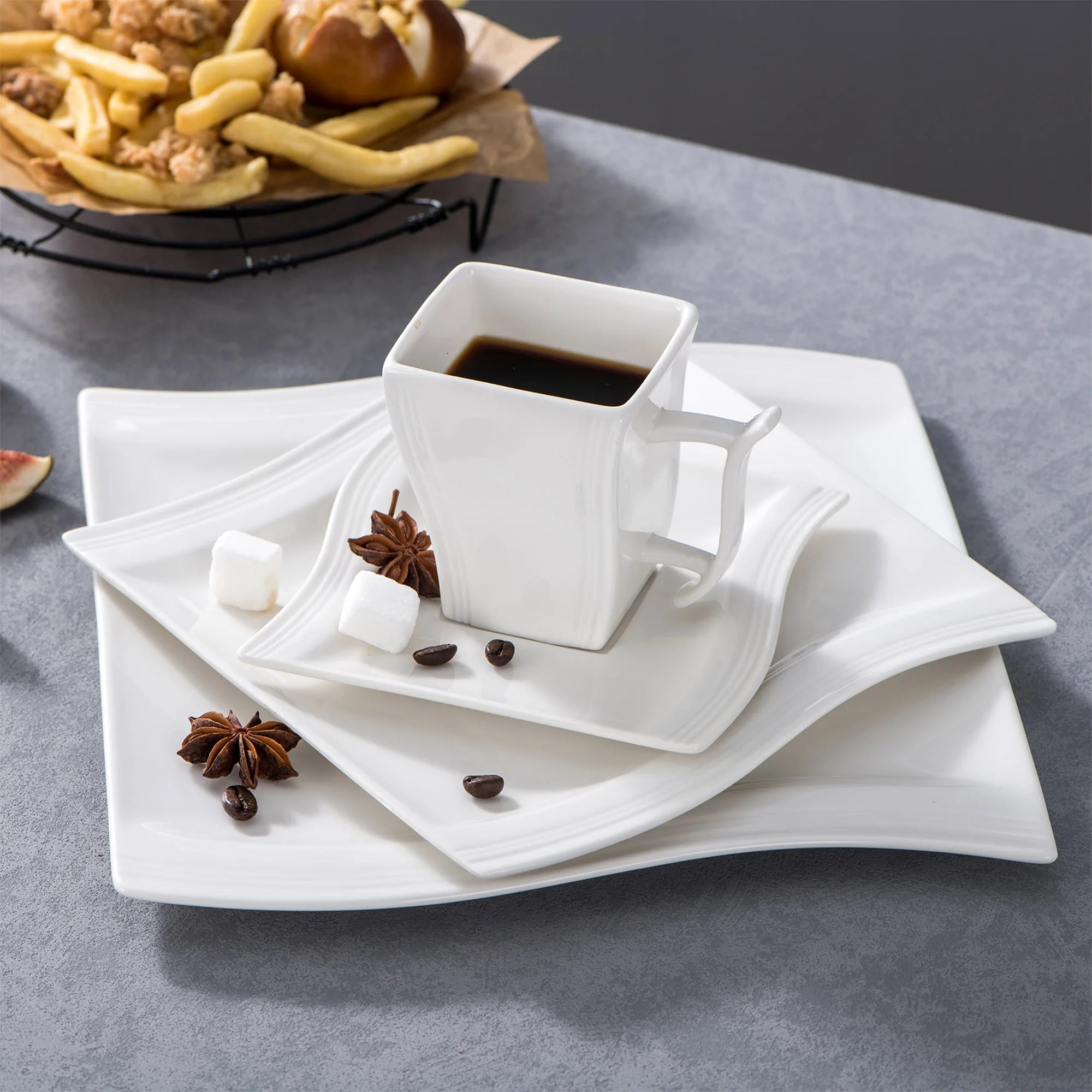 Malacasa White Porcelain Dinner Set