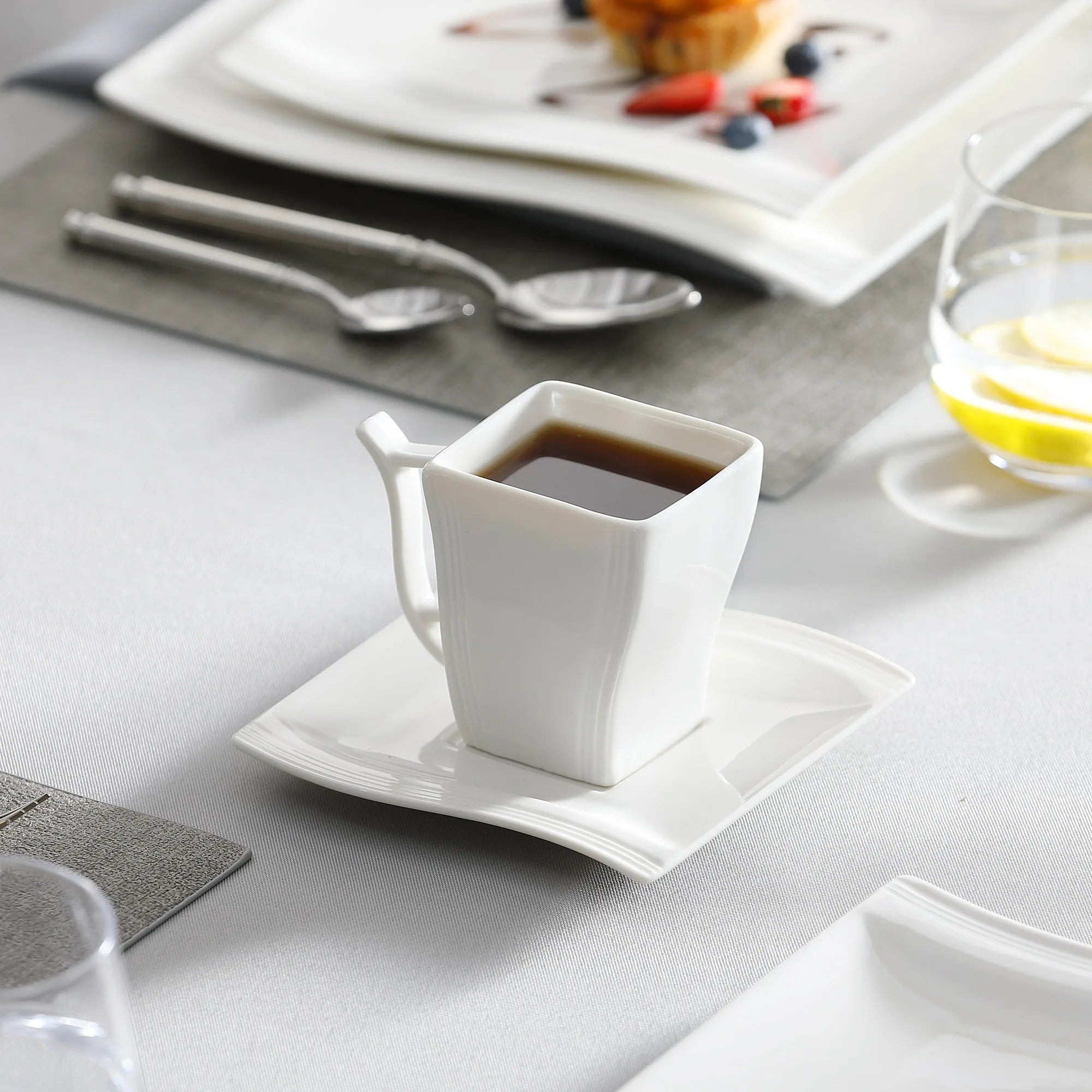 Malacasa White Porcelain Dinner Set