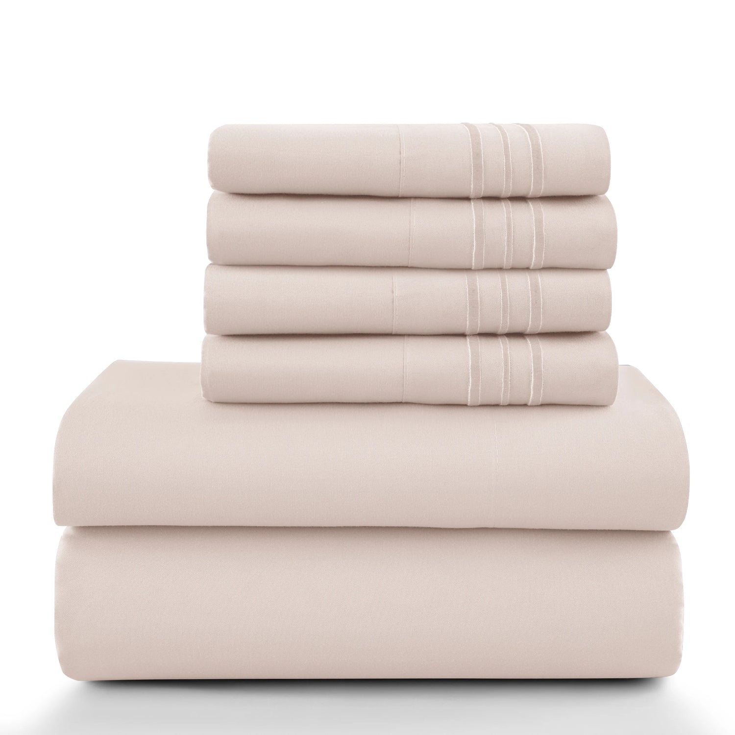 Lux Décor 6-Piece Solid Brushed Microfiber Sheet Set