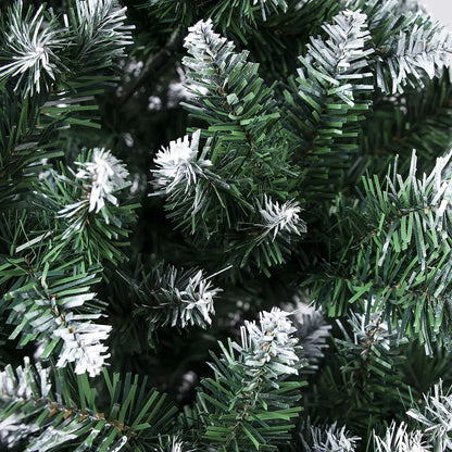7 and 8 Foot Artificial Christmas Tree with Snow Flocked Branch Tips