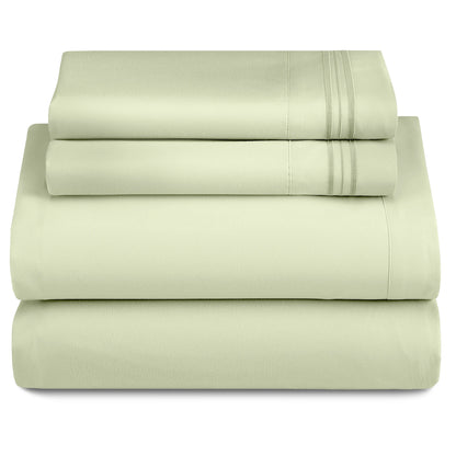 Lux Décor 4-Piece Solid Sheet Set – Brushed Microfiber