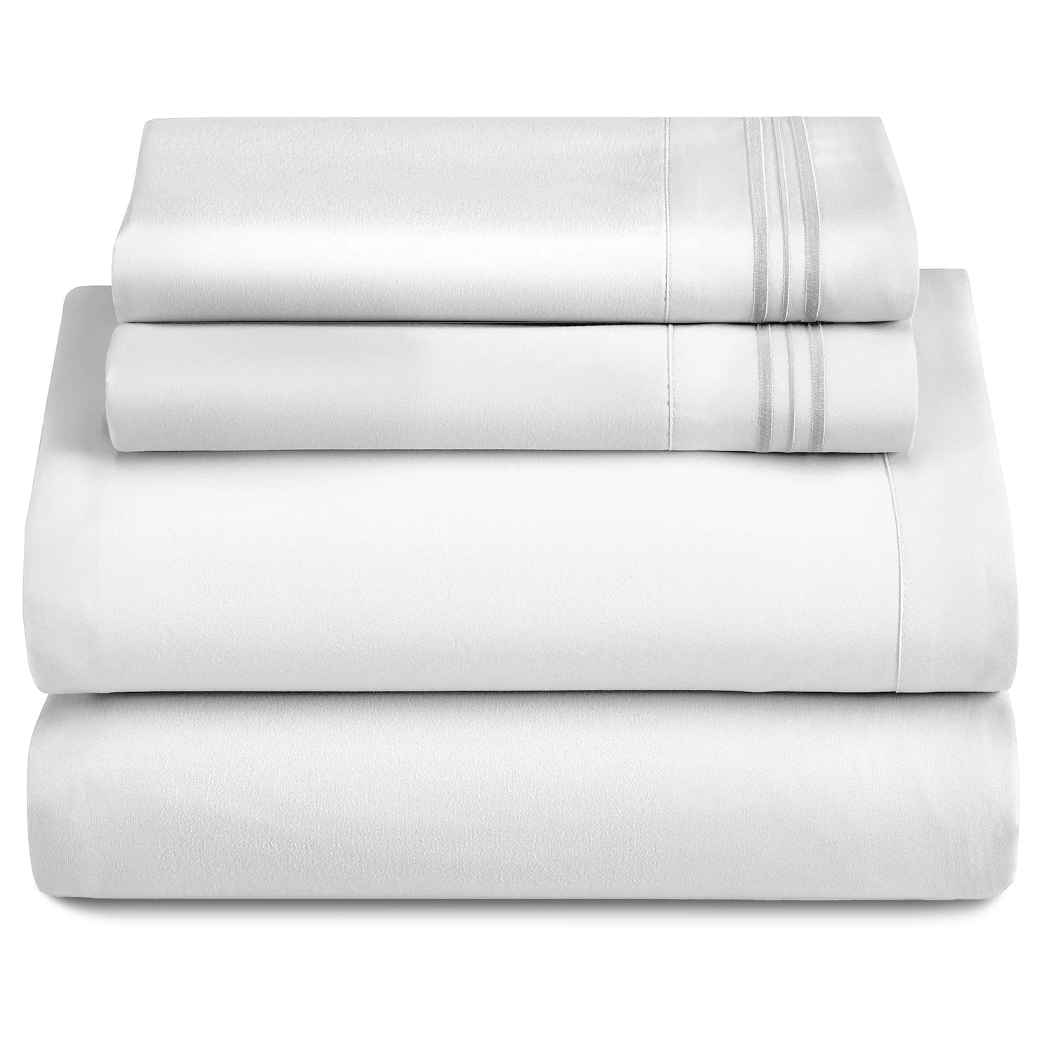 Lux Décor 4-Piece Solid Sheet Set – Brushed Microfiber