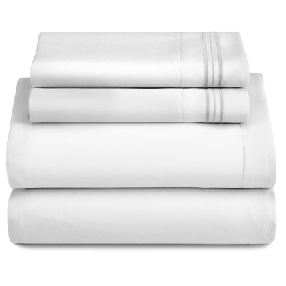 Lux Décor 4-Piece Solid Sheet Set – Brushed Microfiber