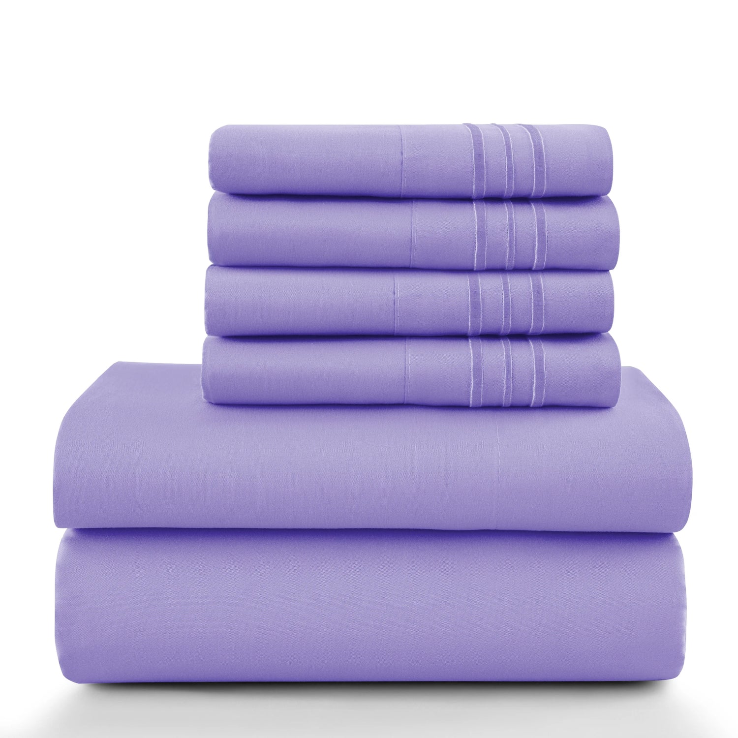 Lux Décor 6-Piece Solid Brushed Microfiber Sheet Set