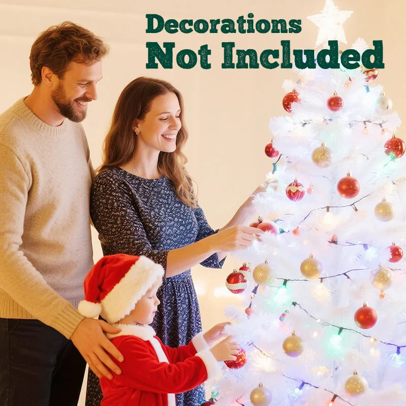 7 and 8 Foot Artificial Christmas Tree with Snow Flocked  Branch Tips
