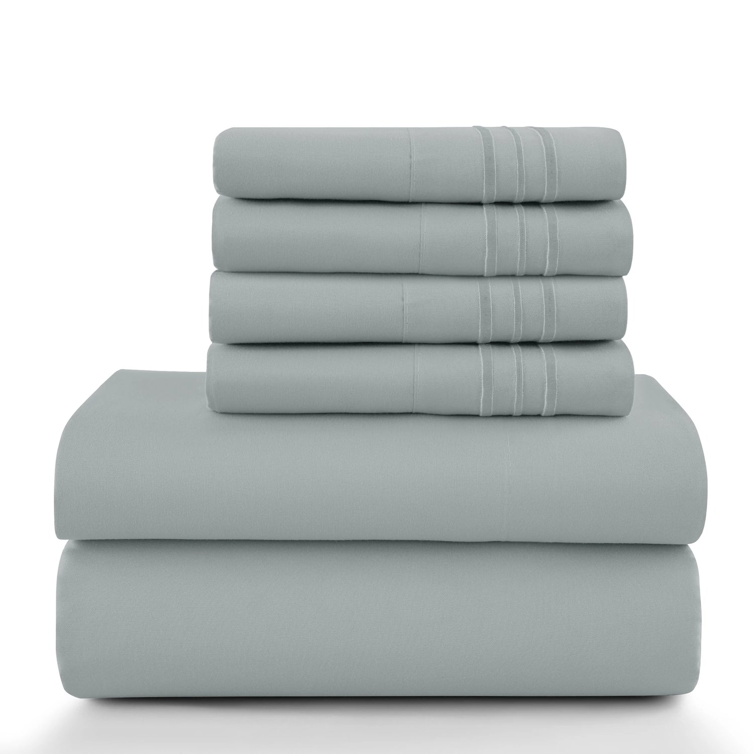 Lux Décor 6-Piece Solid Brushed Microfiber Sheet Set