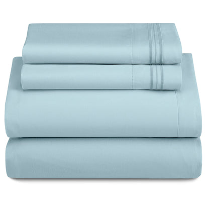 Lux Décor 4-Piece Solid Sheet Set – Brushed Microfiber