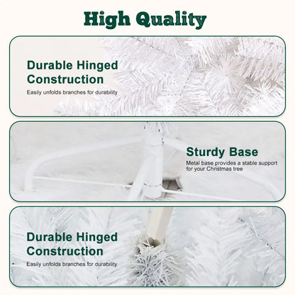 7 and 8 Foot Artificial Christmas Tree with Snow Flocked  Branch Tips
