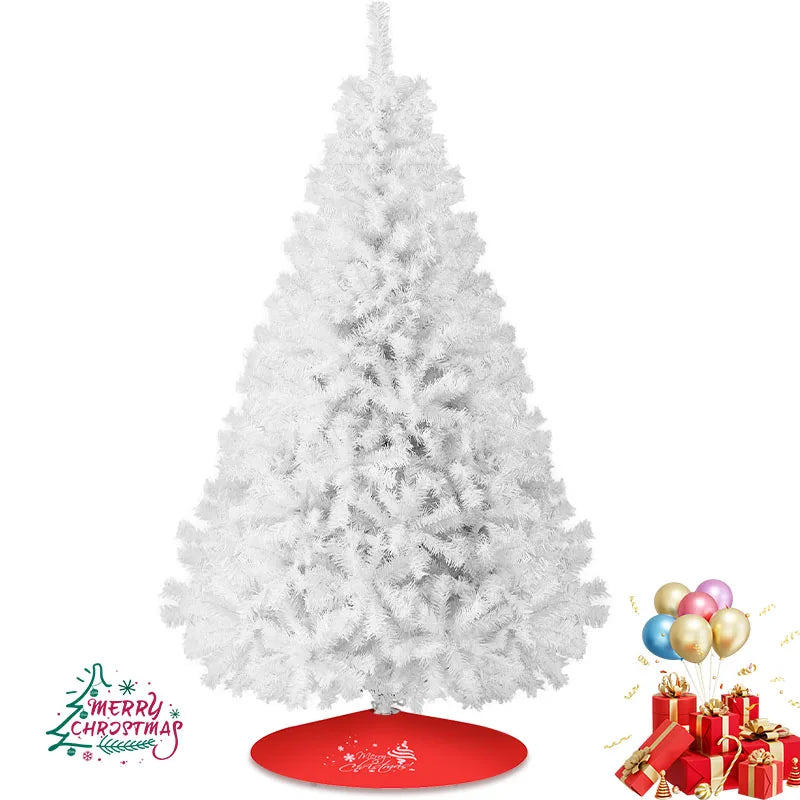 7 and 8 Foot Artificial Christmas Tree with Snow Flocked  Branch Tips