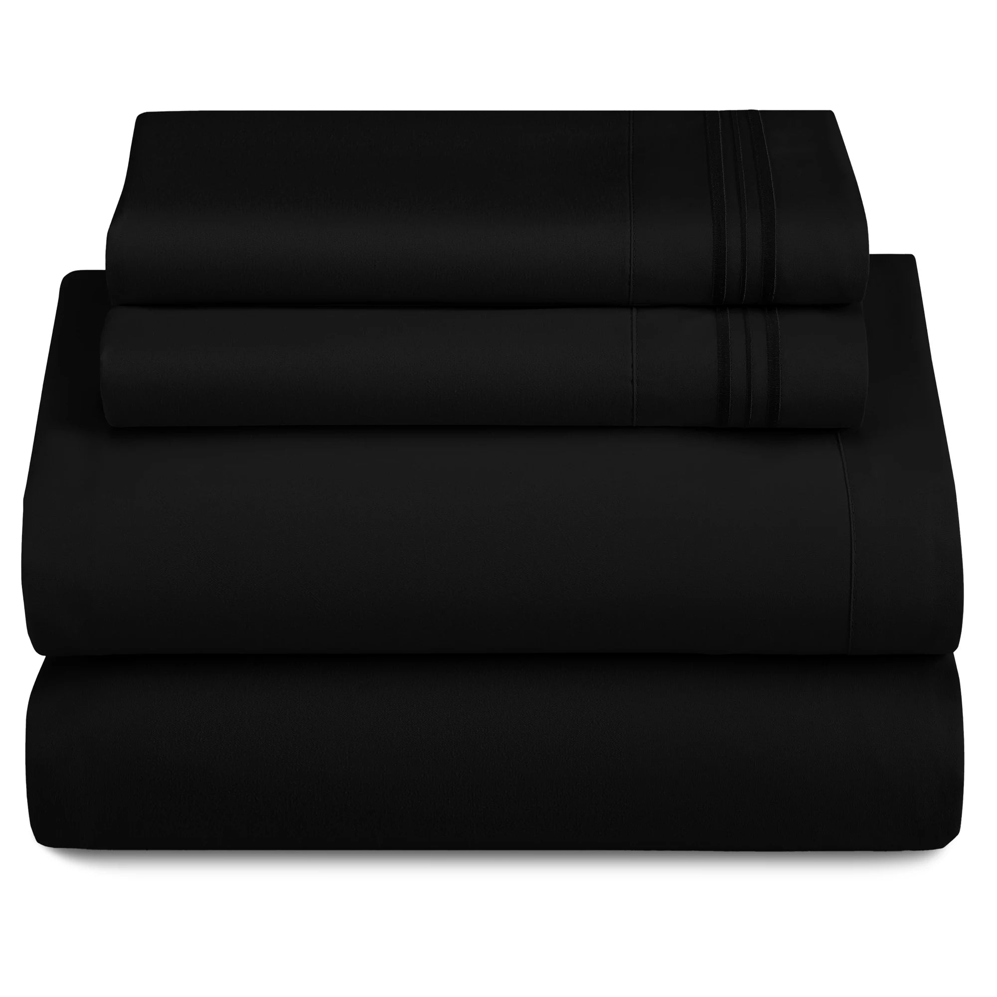 Lux Décor 4-Piece Solid Sheet Set – Brushed Microfiber