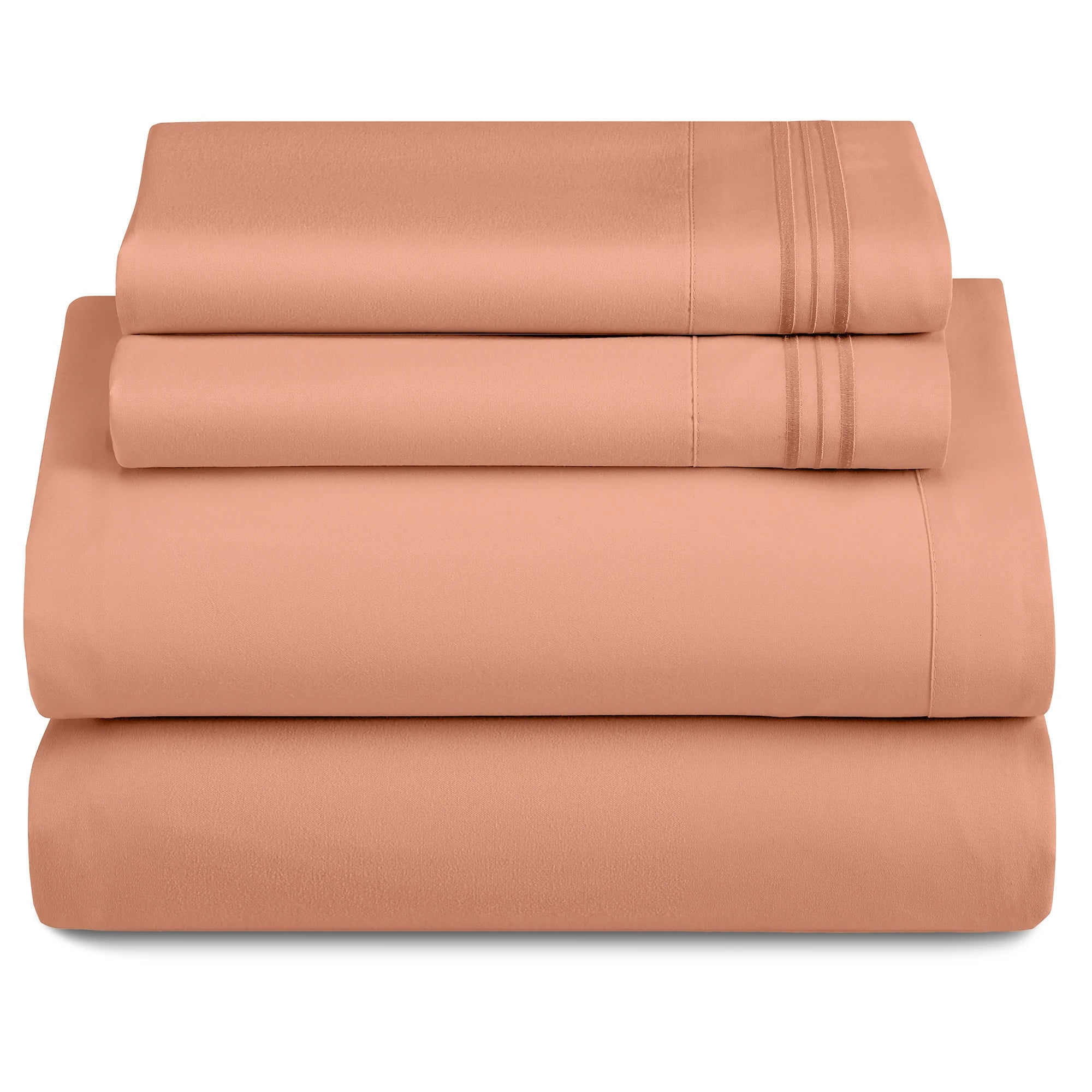 Lux Décor 4-Piece Solid Sheet Set – Brushed Microfiber