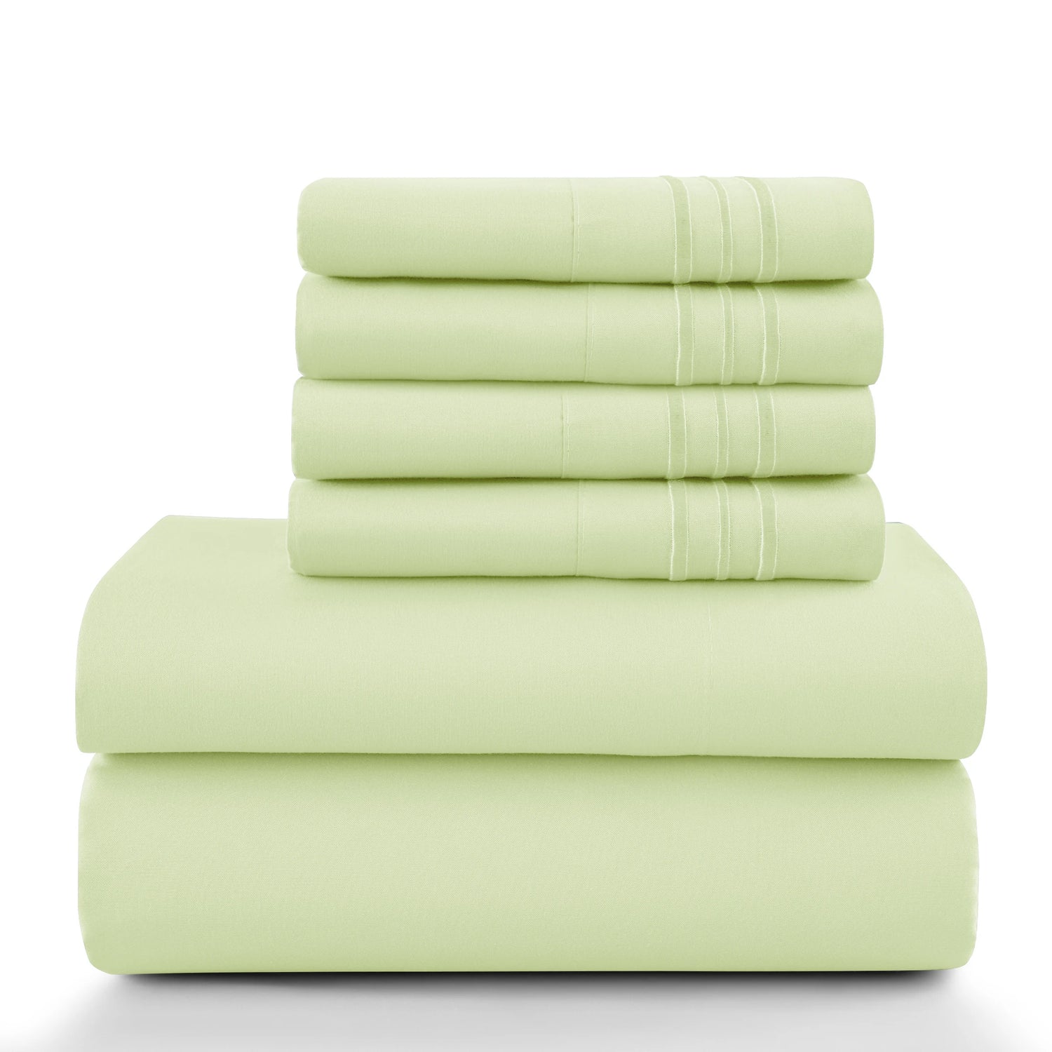 Lux Décor 6-Piece Solid Brushed Microfiber Sheet Set