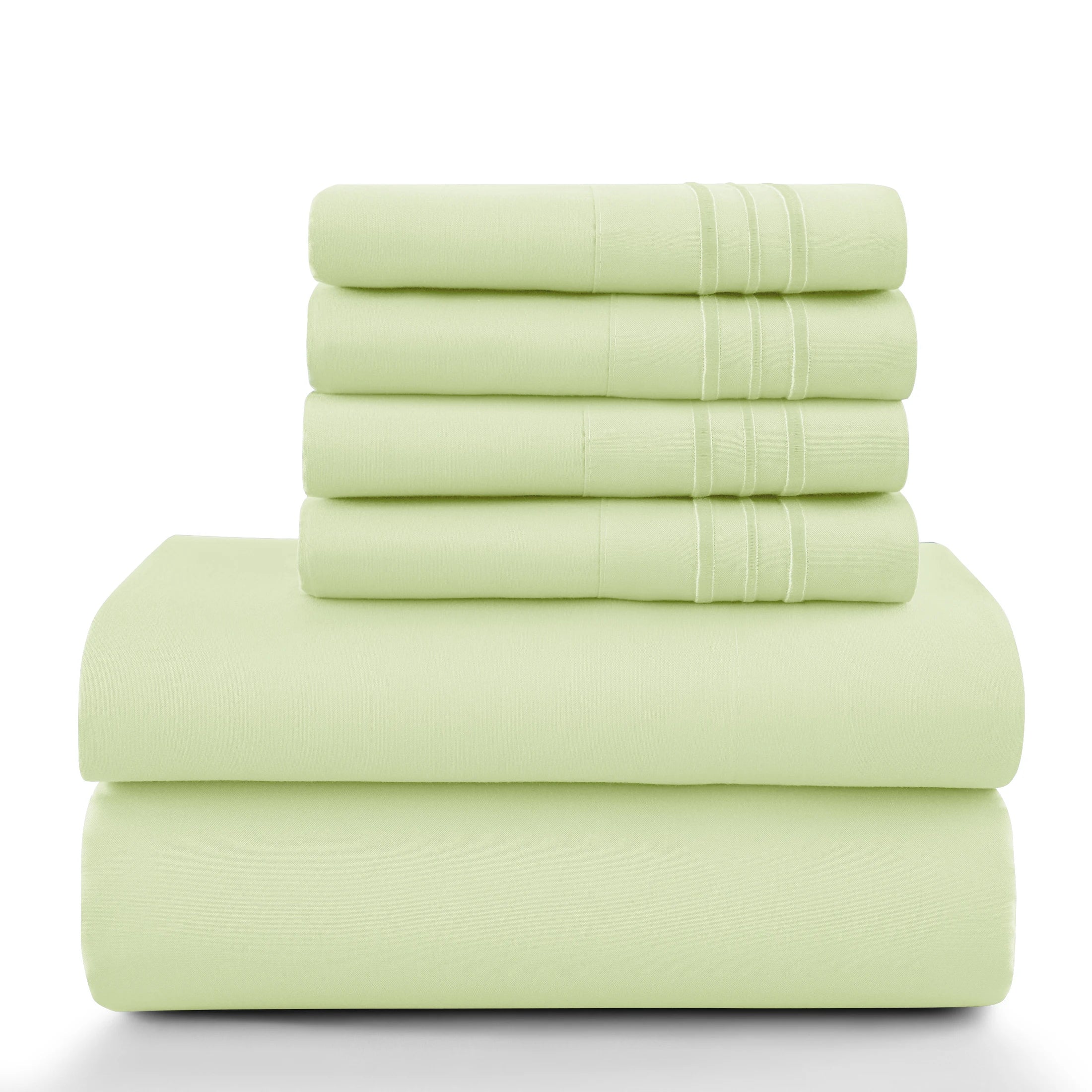 Lux Décor 6-Piece Solid Brushed Microfiber Sheet Set
