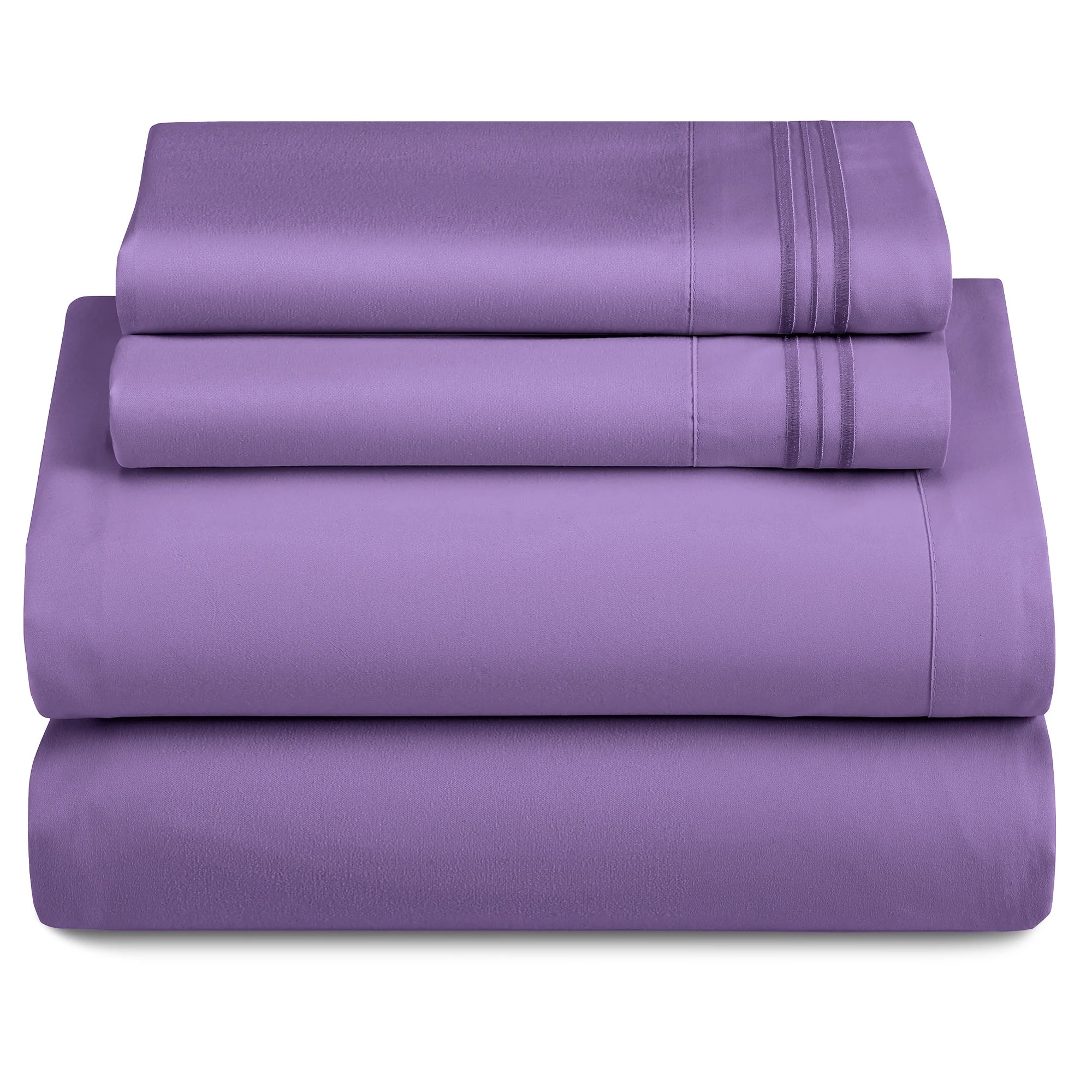 Lux Décor 4-Piece Solid Sheet Set – Brushed Microfiber