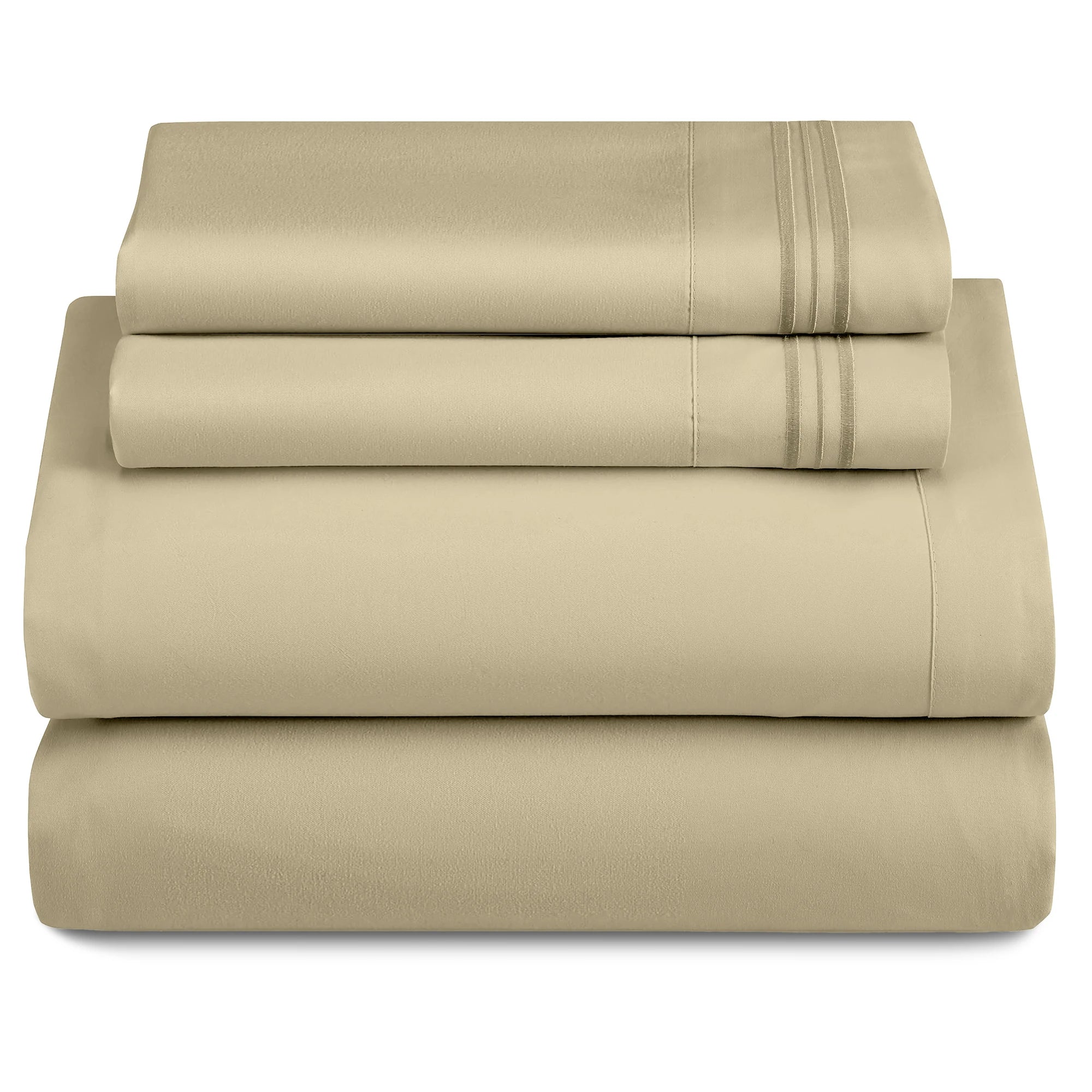 Lux Décor 4-Piece Solid Sheet Set – Brushed Microfiber