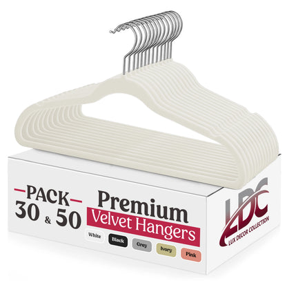 Lux Decor Premium Velvet Hangers 30 or 50 Pack