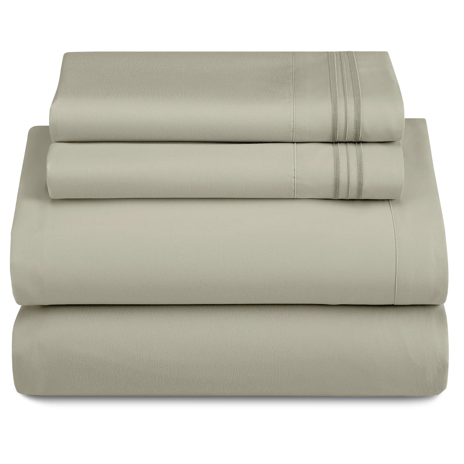 Lux Décor 4-Piece Solid Sheet Set – Brushed Microfiber