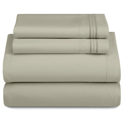 Lux Décor 4-Piece Solid Sheet Set – Brushed Microfiber