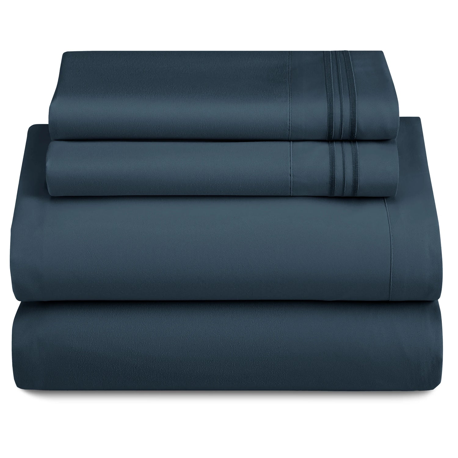 Lux Décor 4-Piece Solid Sheet Set – Brushed Microfiber