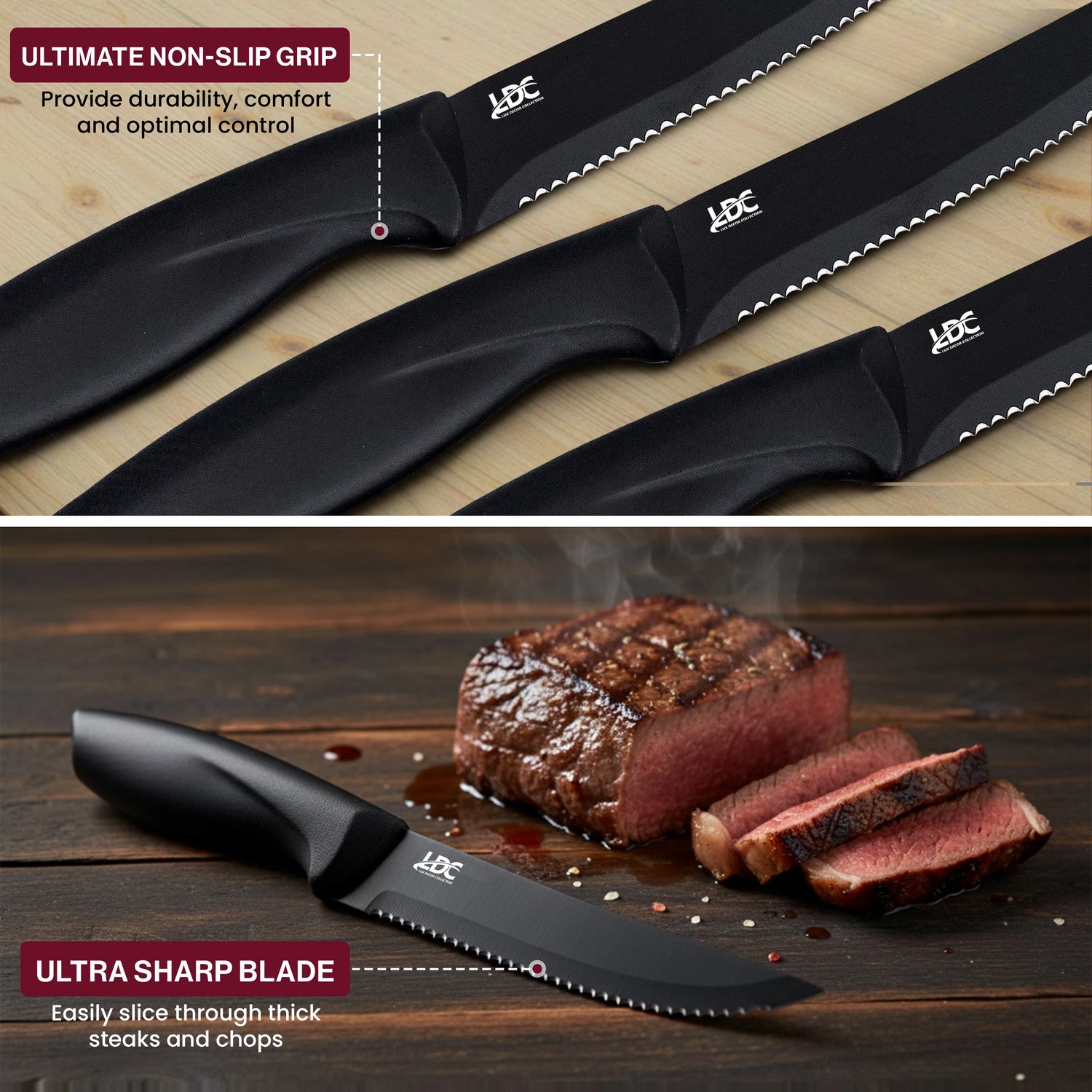 Lux Decor Collection Serrated Steak Knives Set of 8