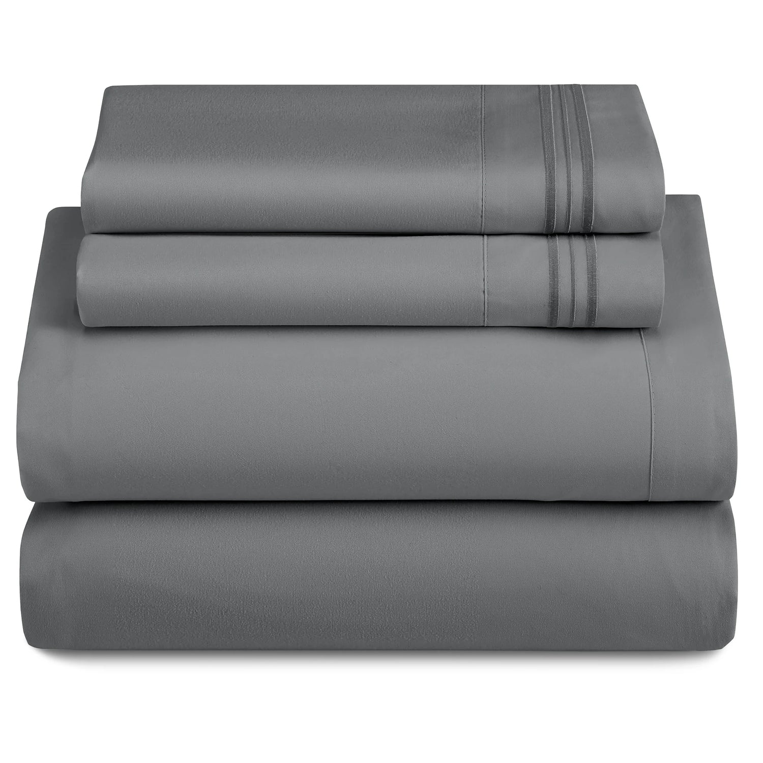 Lux Décor 4-Piece Solid Sheet Set – Brushed Microfiber