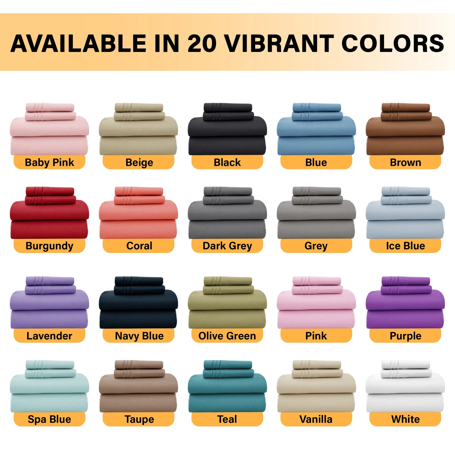 Lux Décor 6-Piece Solid Brushed Microfiber Sheet Set